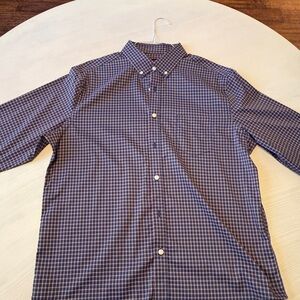 UNTUCKit Men's Blue Button Down Checkered Shirt